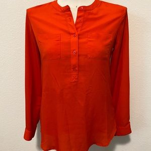 Orange Long Sleeve Blouse